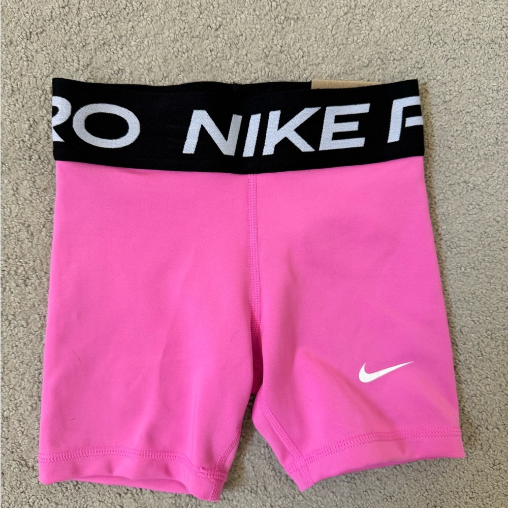 Girls Nike pro hot pink shorts